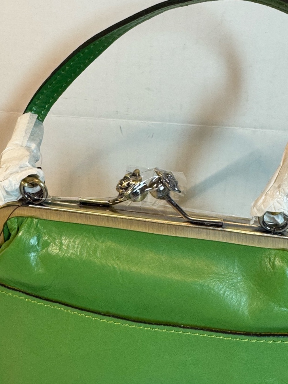 Patricia Nash Mint Green Leather Frame Satchel Bag with Scarf NWT - Picture 5 of 13